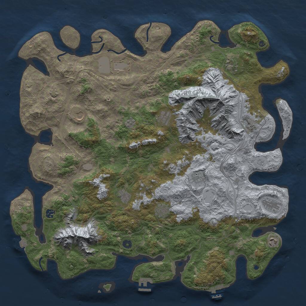 Rust Map: Procedural Map, Size: 5000, Seed: 25092005, 17 Monuments