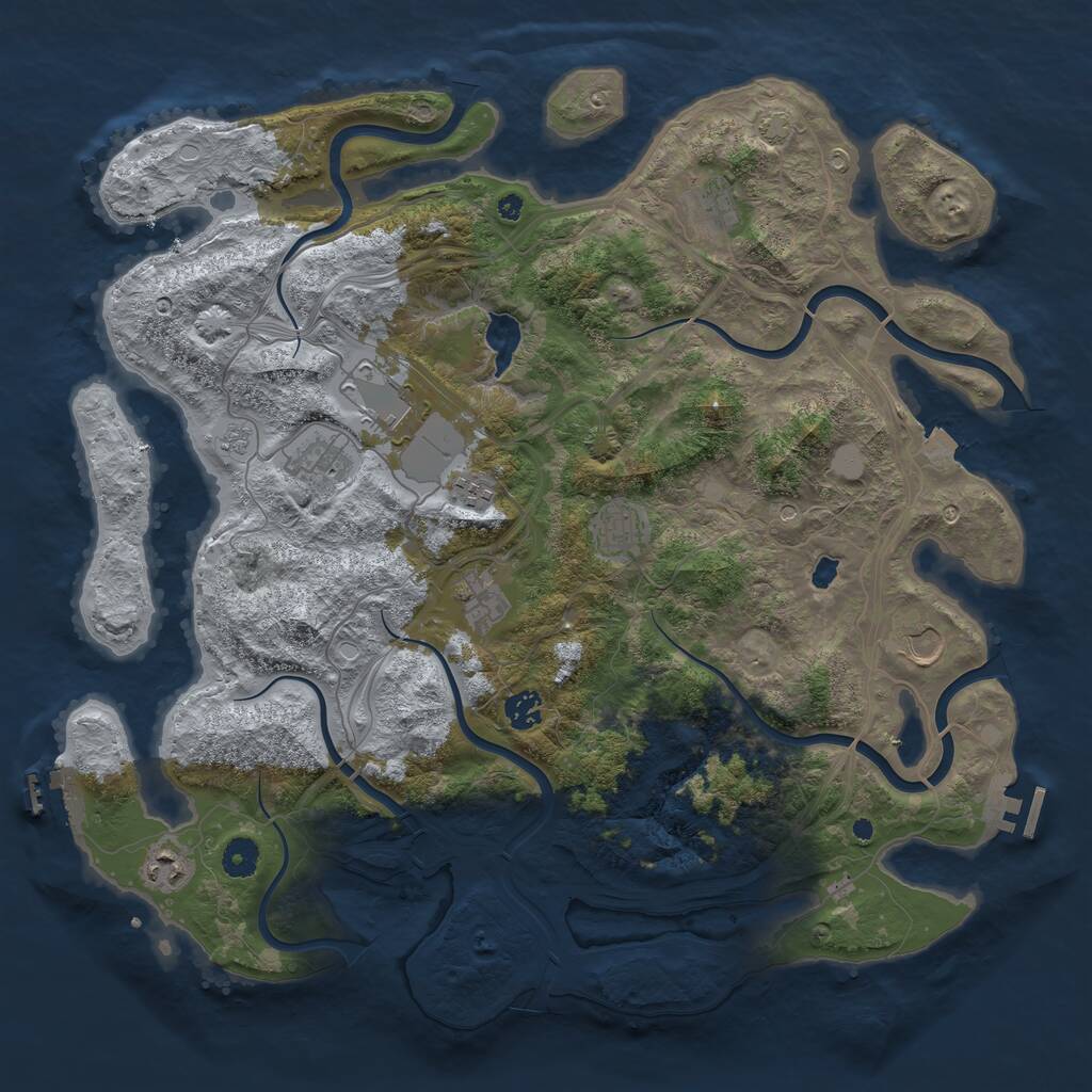 Rust Map: Procedural Map, Size: 4250, Seed: 738483833, 15 Monuments