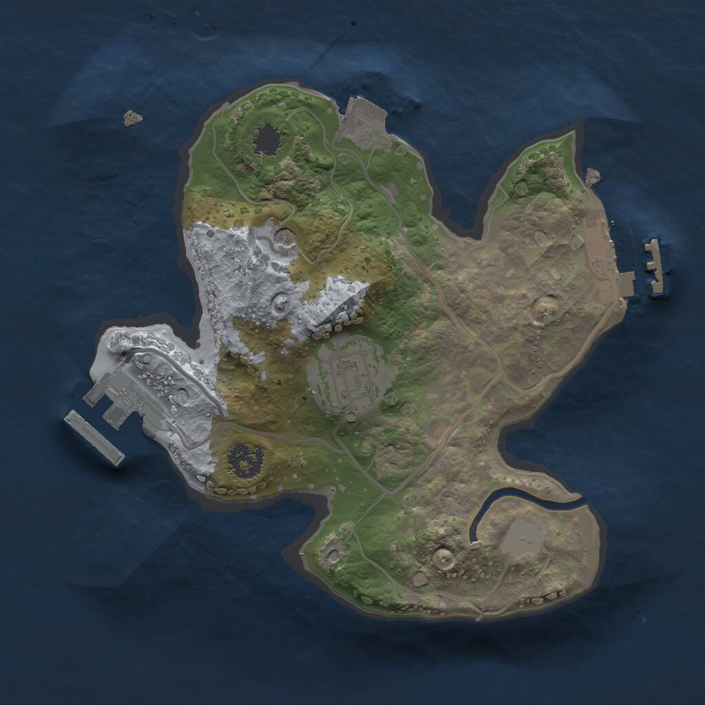 Rust Map: Procedural Map, Size: 2000, Seed: 12584, 5 Monuments