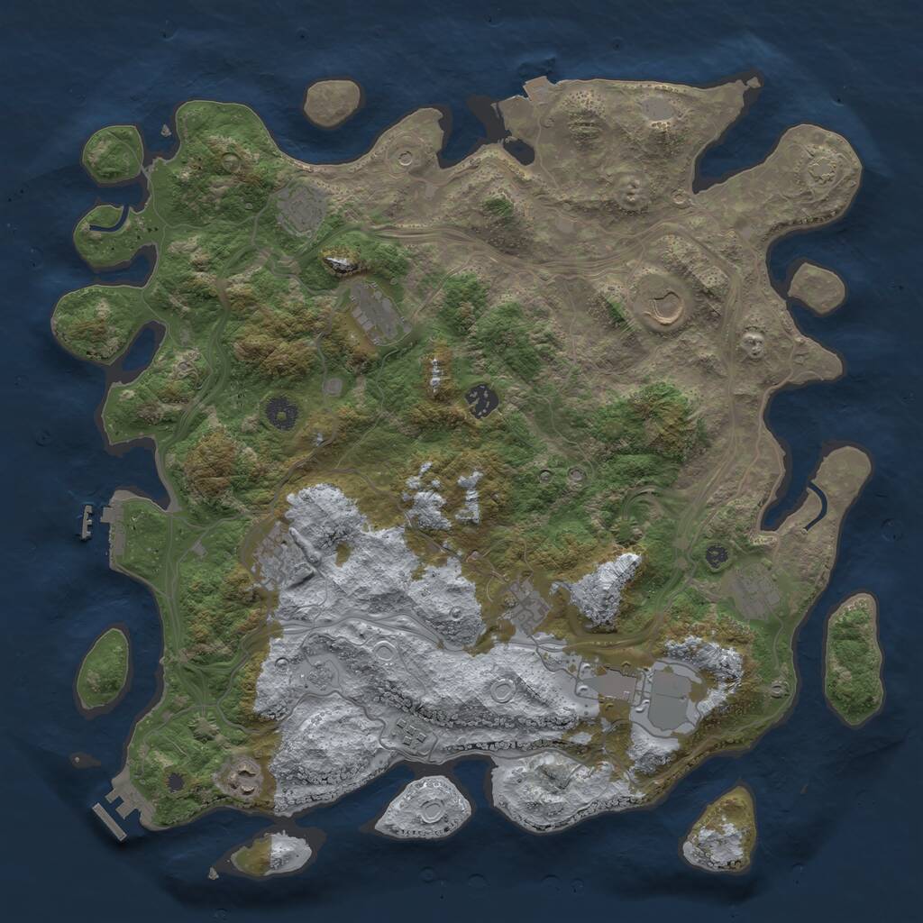 Rust Map: Procedural Map, Size: 4250, Seed: 13283, 16 Monuments