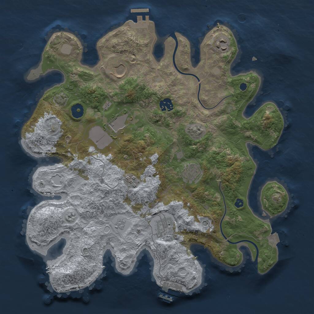 Rust Map: Procedural Map, Size: 3500, Seed: 24887165, 13 Monuments