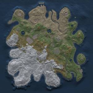 Thumbnail Rust Map: Procedural Map, Size: 3500, Seed: 24887165, 13 Monuments