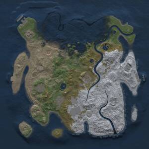 Thumbnail Rust Map: Procedural Map, Size: 3700, Seed: 625715215, 14 Monuments