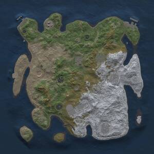 Thumbnail Rust Map: Procedural Map, Size: 3700, Seed: 625715215, 15 Monuments