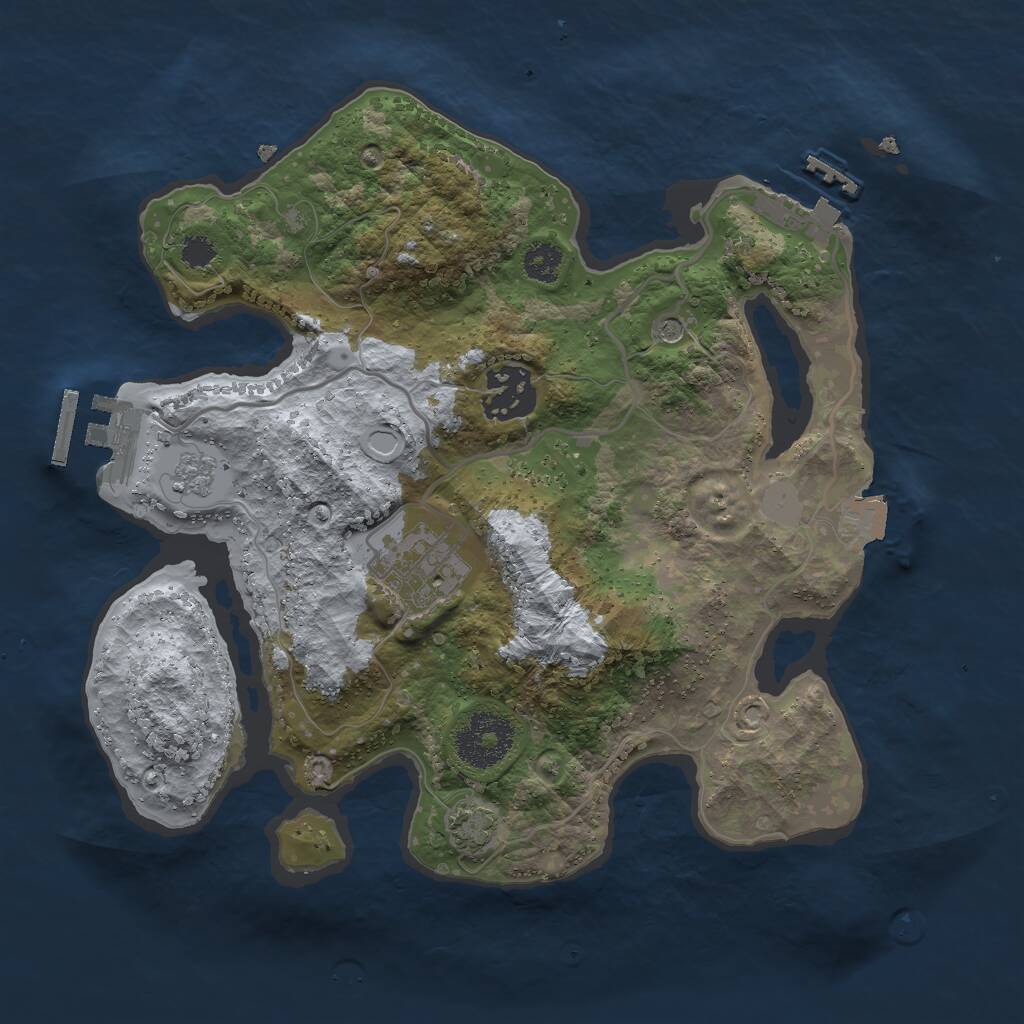 Rust Map: Procedural Map, Size: 2700, Seed: 2016155182, 8 Monuments