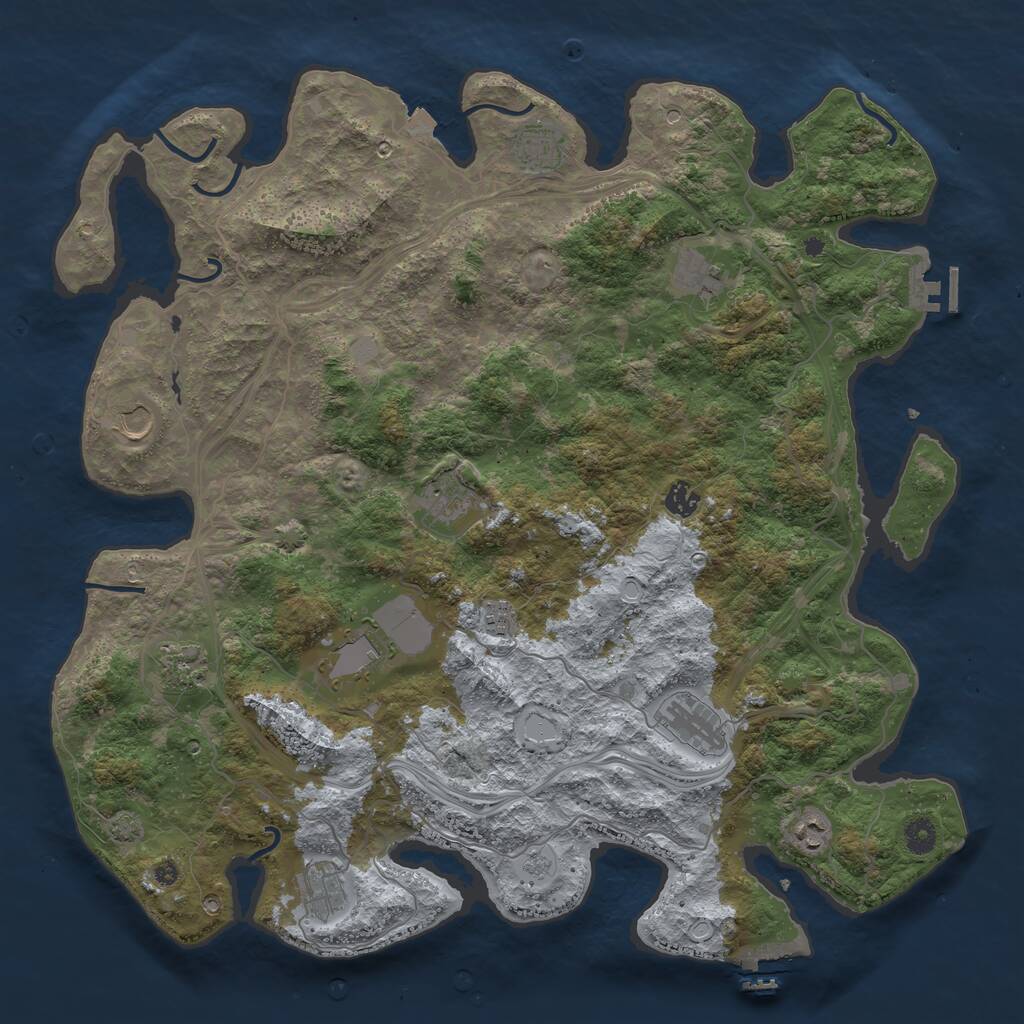 Rust Map: Procedural Map, Size: 4500, Seed: 11559977, 17 Monuments