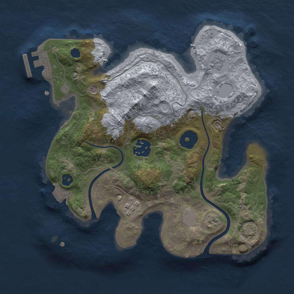 Rust Map: Procedural Map, Size: 2500, Seed: 51111, 7 Monuments