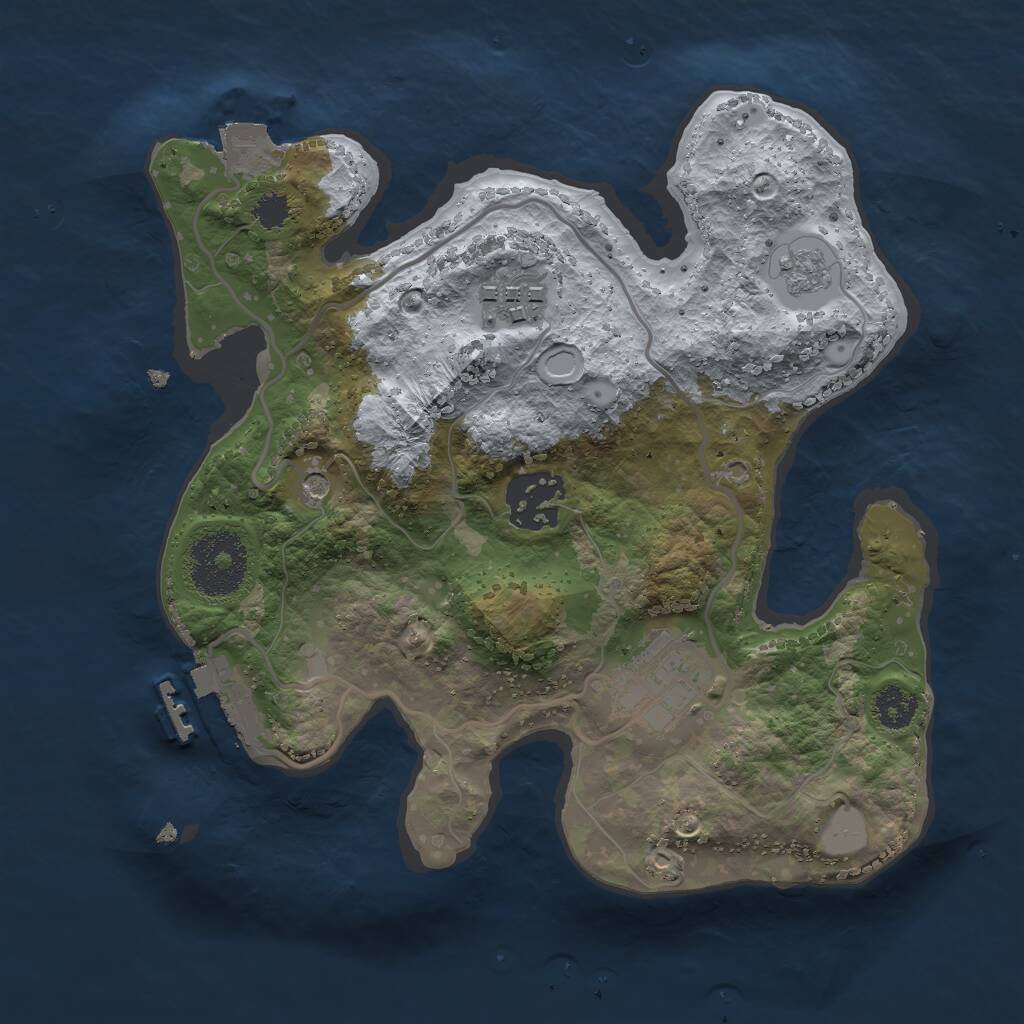 Rust Map: Procedural Map, Size: 2500, Seed: 51111, 7 Monuments