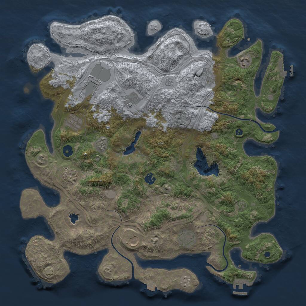Rust Map: Procedural Map, Size: 4251, Seed: 696228, 16 Monuments