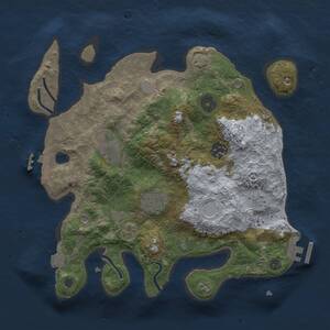 Thumbnail Rust Map: Procedural Map, Size: 3000, Seed: 2011577626, 9 Monuments