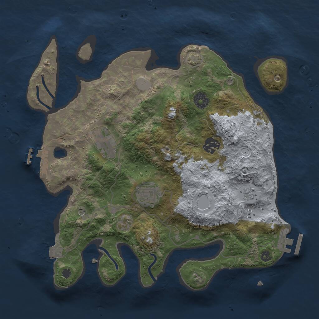 Rust Map: Procedural Map, Size: 3000, Seed: 2011577626, 9 Monuments