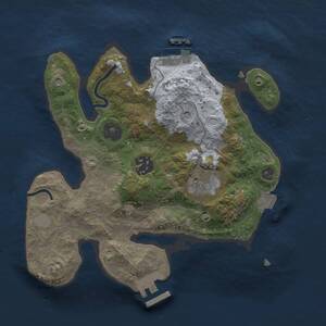 Thumbnail Rust Map: Procedural Map, Size: 2500, Seed: 1970644880, 6 Monuments