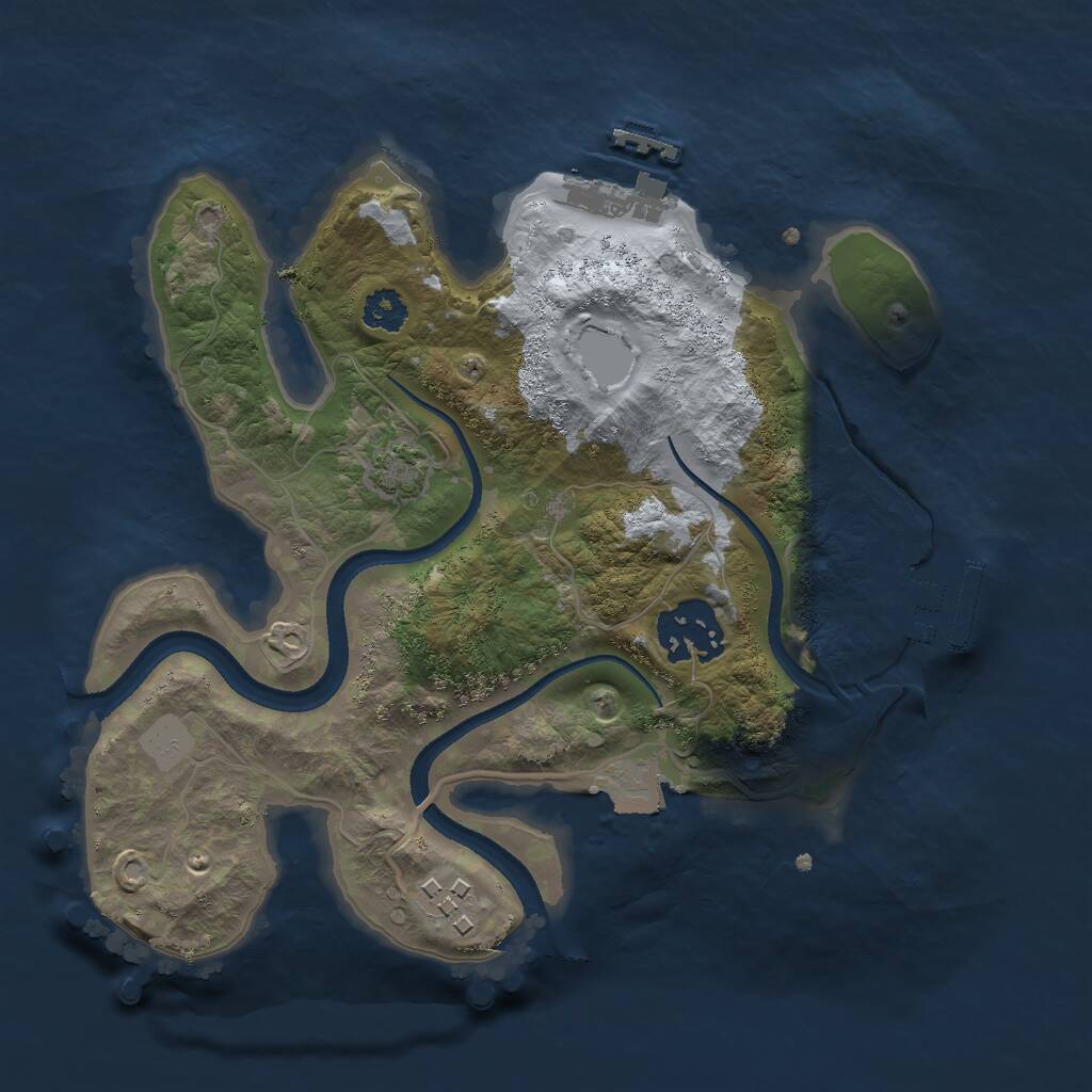 Rust Map: Procedural Map, Size: 2500, Seed: 1970644880, 6 Monuments