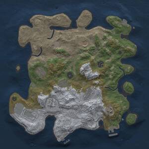 Thumbnail Rust Map: Procedural Map, Size: 3500, Seed: 87158388, 14 Monuments