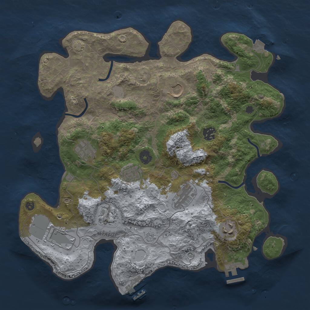 Rust Map: Procedural Map, Size: 3500, Seed: 87158388, 14 Monuments