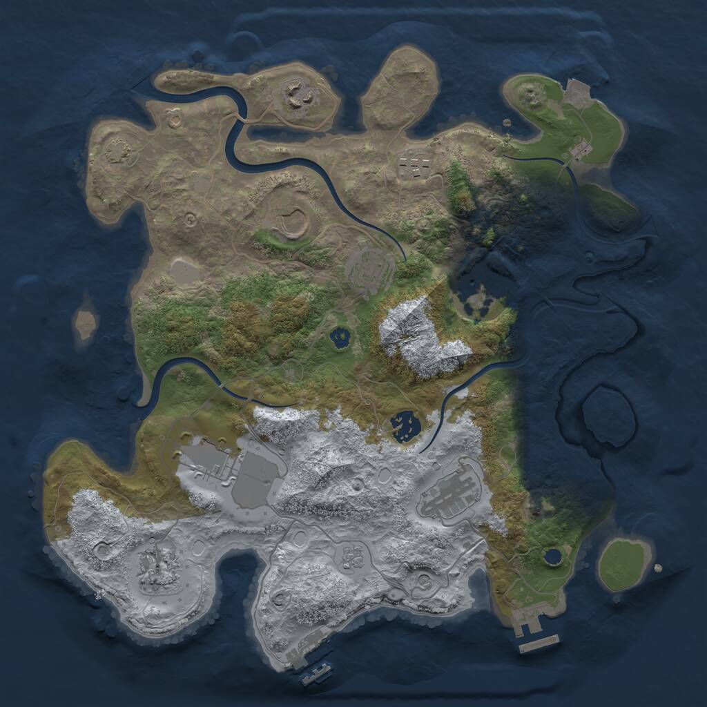 Rust Map: Procedural Map, Size: 3500, Seed: 87158388, 15 Monuments