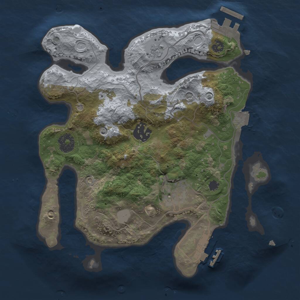 Rust Map: Procedural Map, Size: 2500, Seed: 50029, 7 Monuments