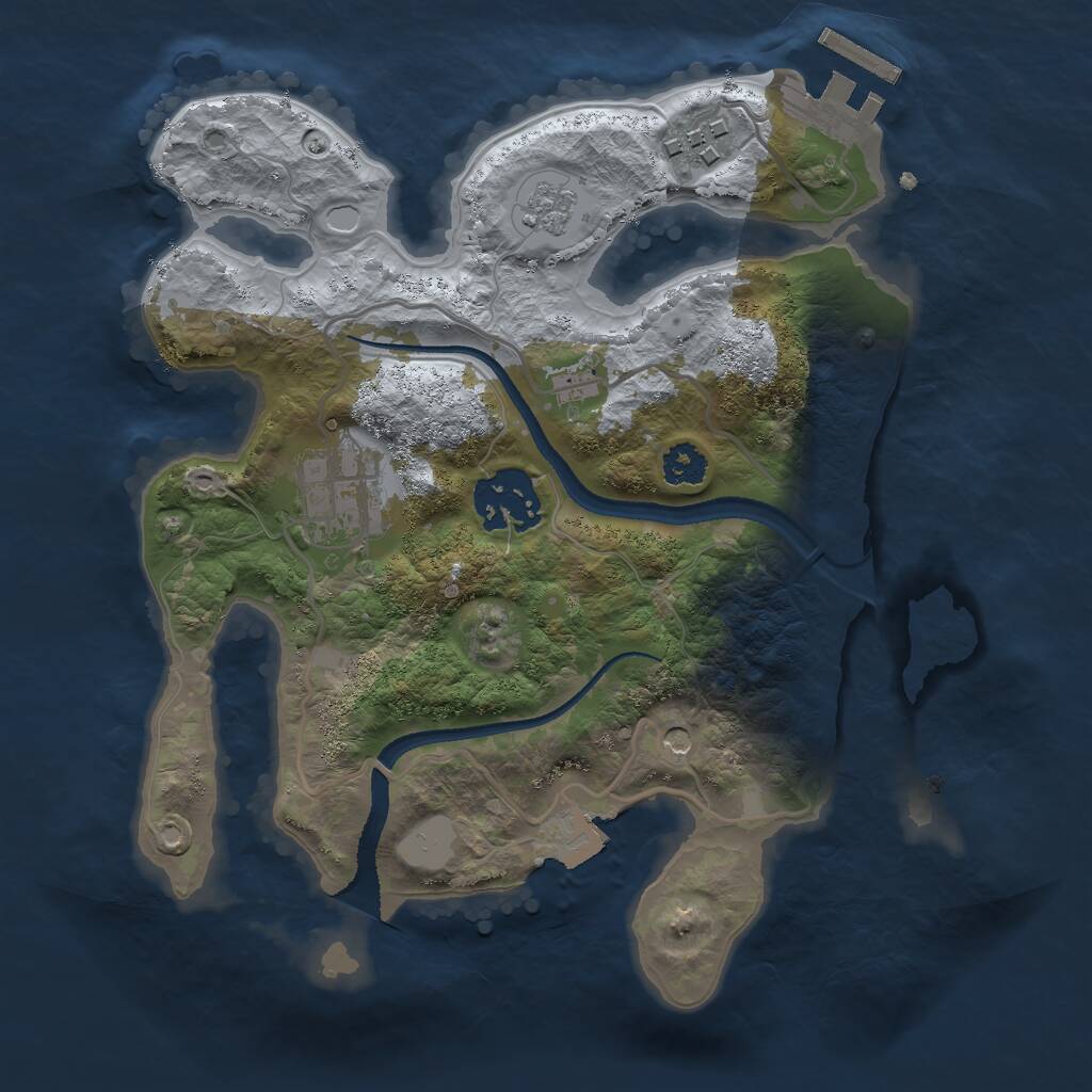 Rust Map: Procedural Map, Size: 2500, Seed: 50029, 7 Monuments