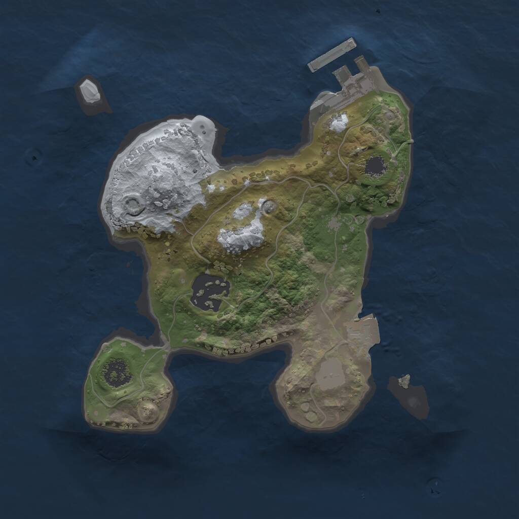 Rust Map: Procedural Map, Size: 2000, Seed: 32993, 3 Monuments