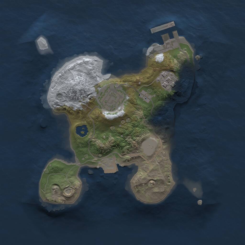 Rust Map: Procedural Map, Size: 2000, Seed: 32993, 4 Monuments