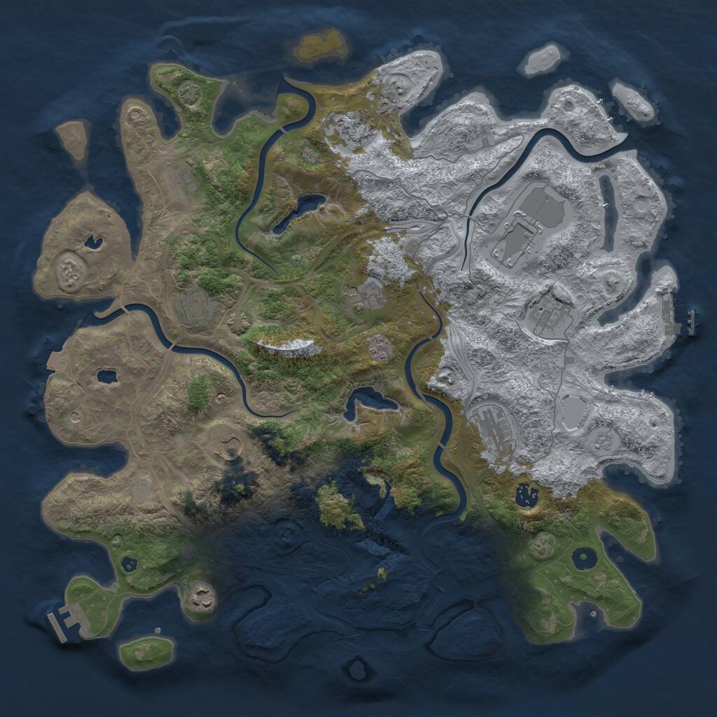 Rust Map: Procedural Map, Size: 4500, Seed: 185257281, 17 Monuments