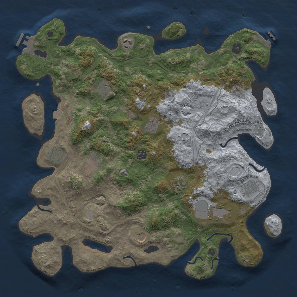 Rust Map: Procedural Map, Size: 4250, Seed: 1570971843, 17 Monuments