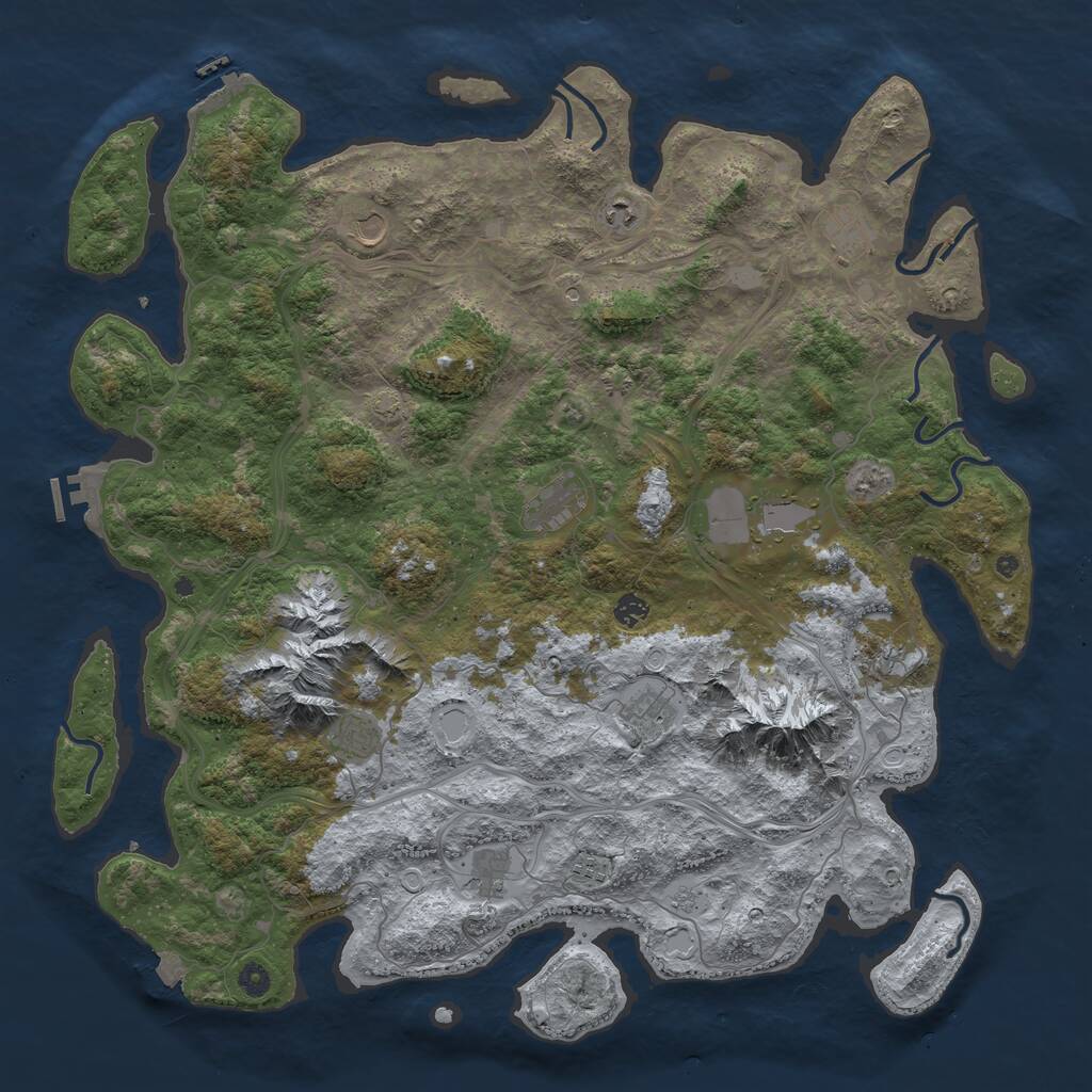 Rust Map: Procedural Map, Size: 5000, Seed: 962939919, 17 Monuments