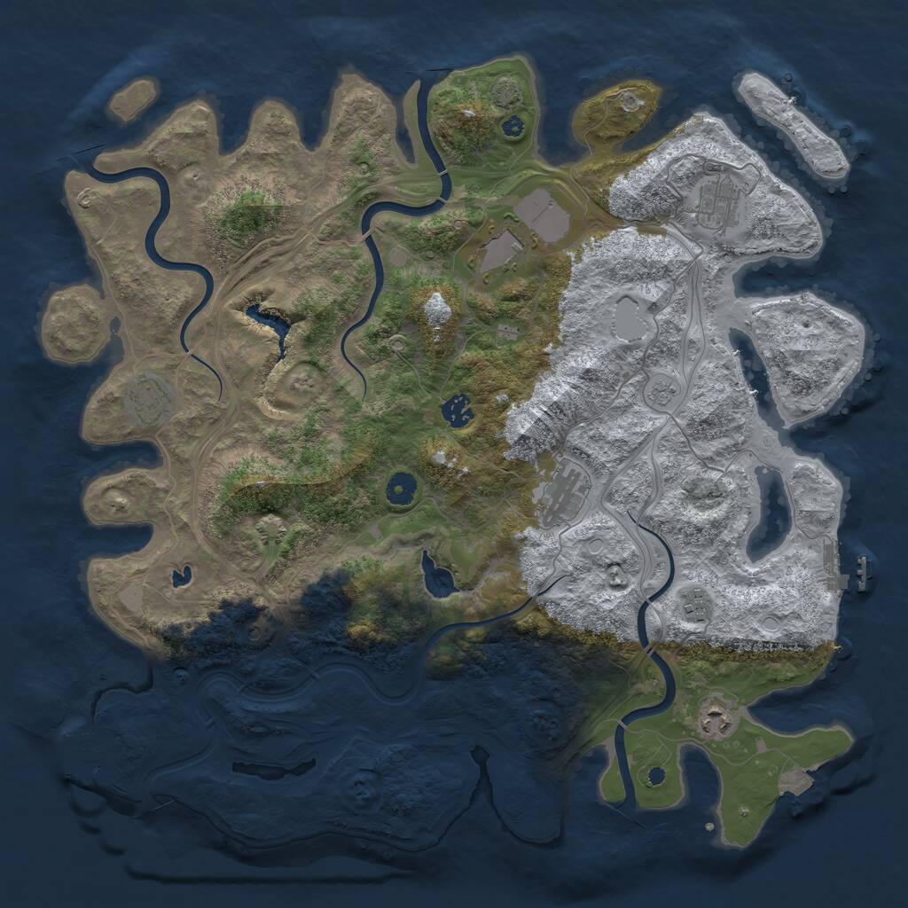 Rust Map: Procedural Map, Size: 4300, Seed: 8000, 13 Monuments