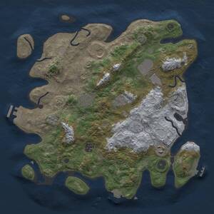 Thumbnail Rust Map: Procedural Map, Size: 3500, Seed: 75548215, 13 Monuments