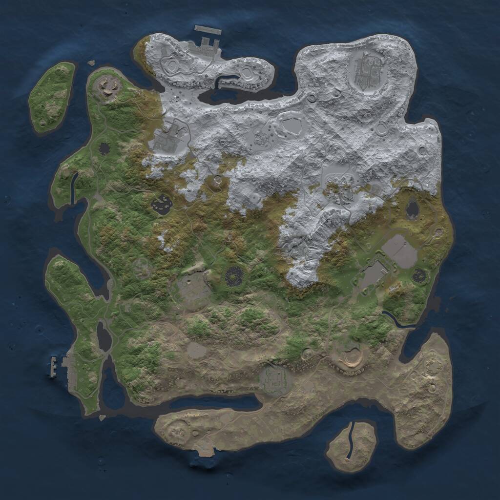 Rust Map: Procedural Map, Size: 3750, Seed: 1964469117, 15 Monuments