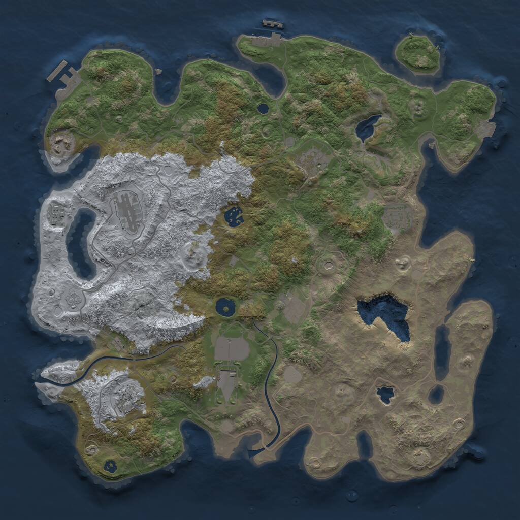 Rust Map: Procedural Map, Size: 4000, Seed: 1021885160, 15 Monuments