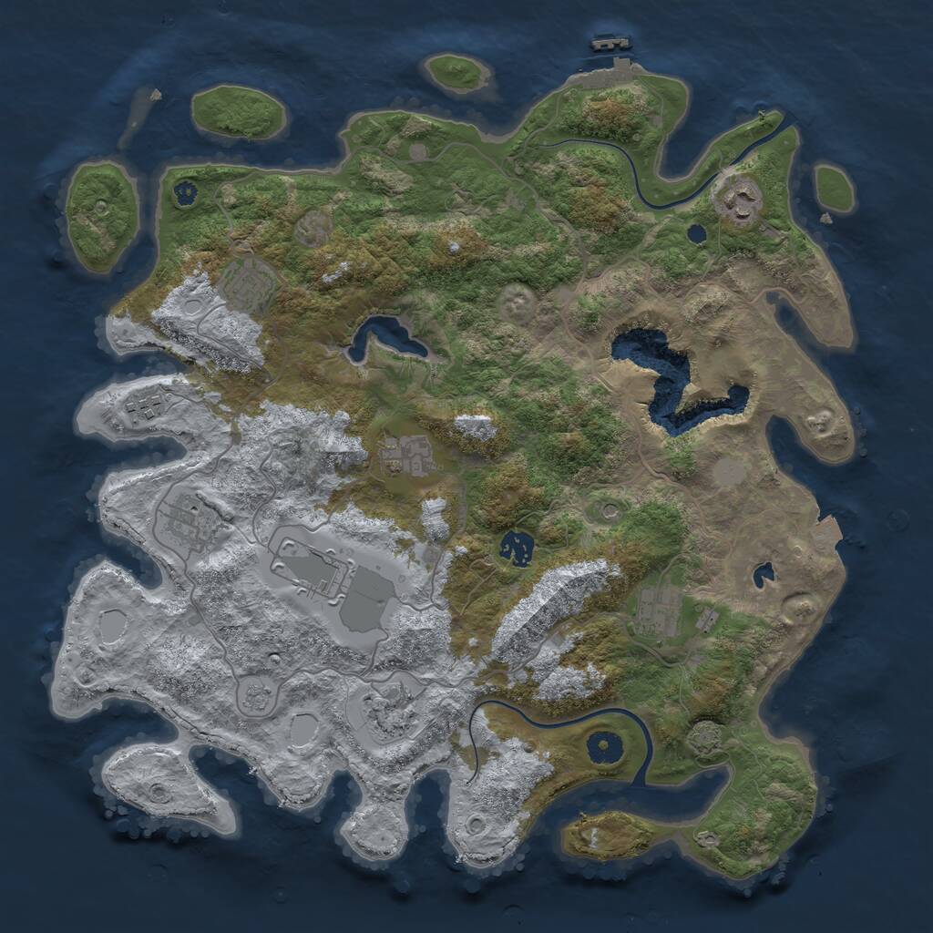 Rust Map: Procedural Map, Size: 4000, Seed: 1680740259, 14 Monuments