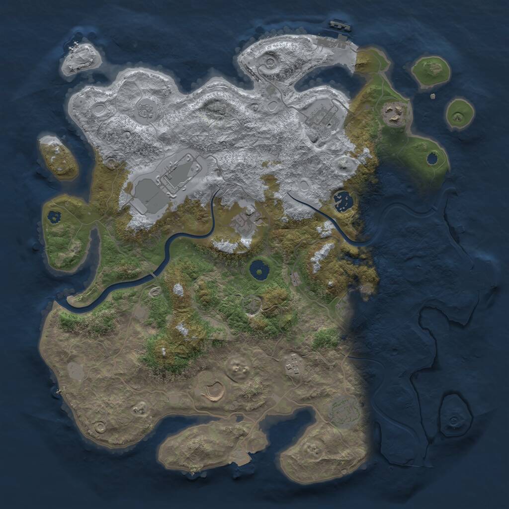 Rust Map: Procedural Map, Size: 3875, Seed: 1154284805, 15 Monuments