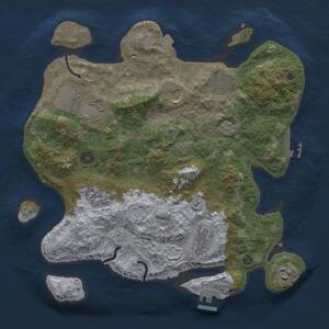 Thumbnail Rust Map: Procedural Map, Size: 3500, Seed: 1959444917, 13 Monuments