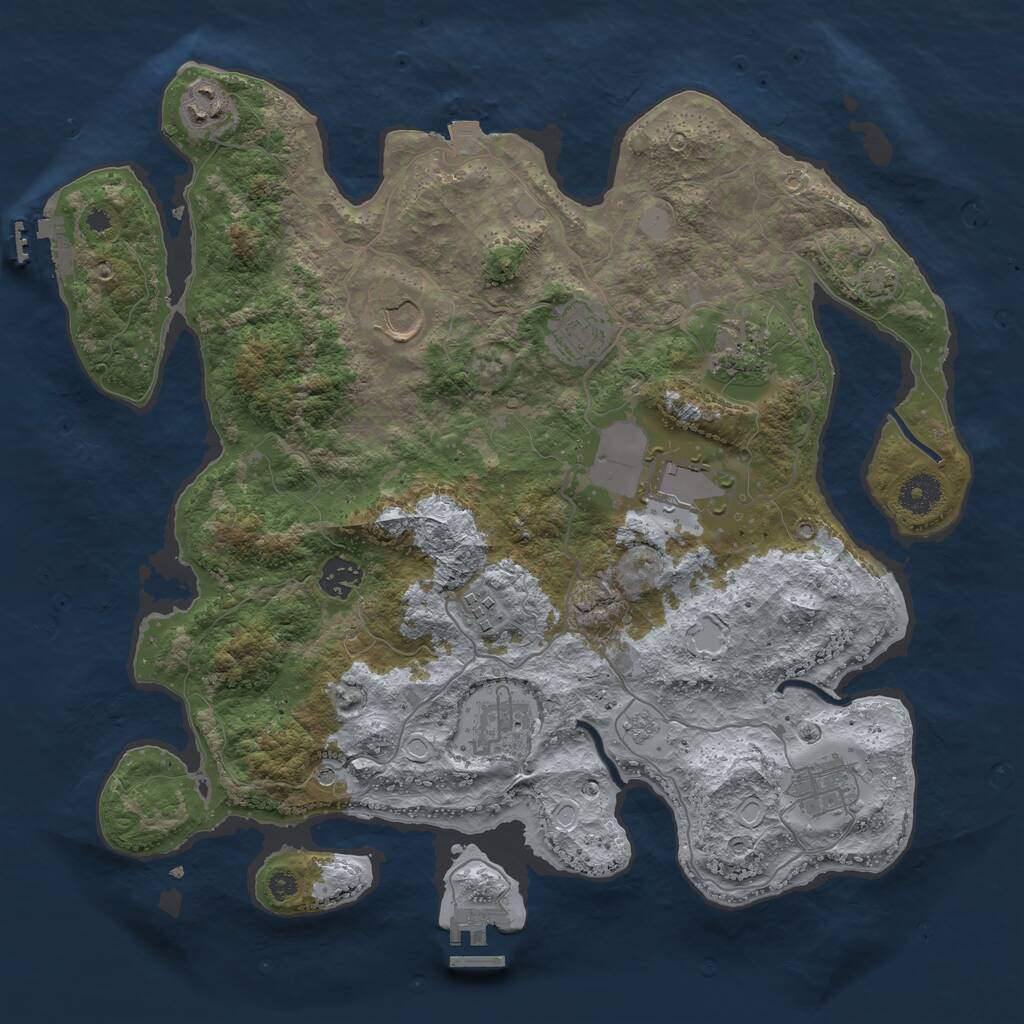 Rust Map: Procedural Map, Size: 3750, Seed: 199272818, 15 Monuments