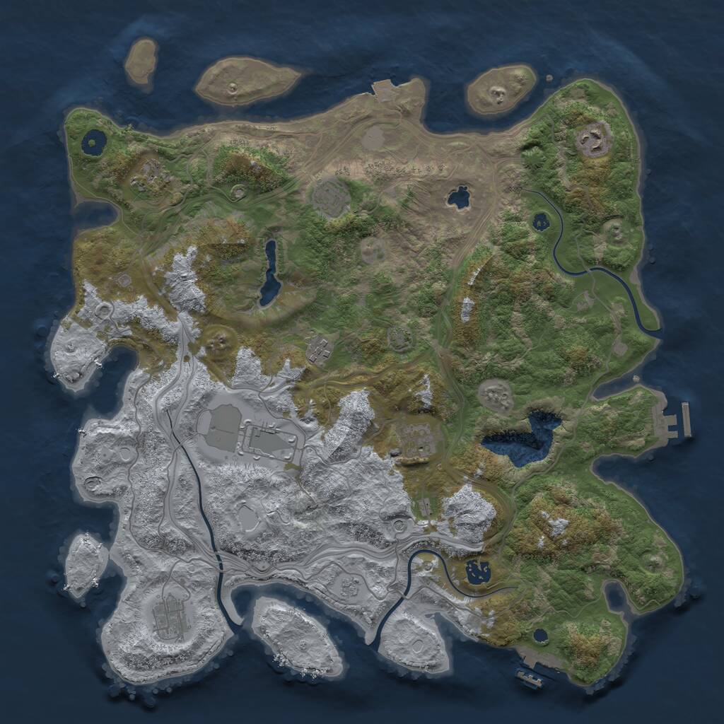 Rust Map: Procedural Map, Size: 4251, Seed: 634228, 14 Monuments