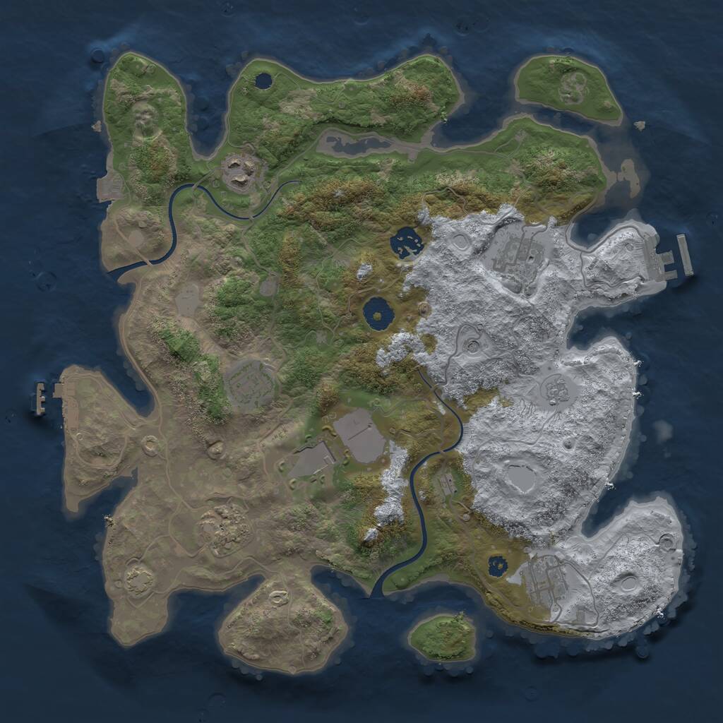 Rust Map: Procedural Map, Size: 3500, Seed: 12328, 13 Monuments