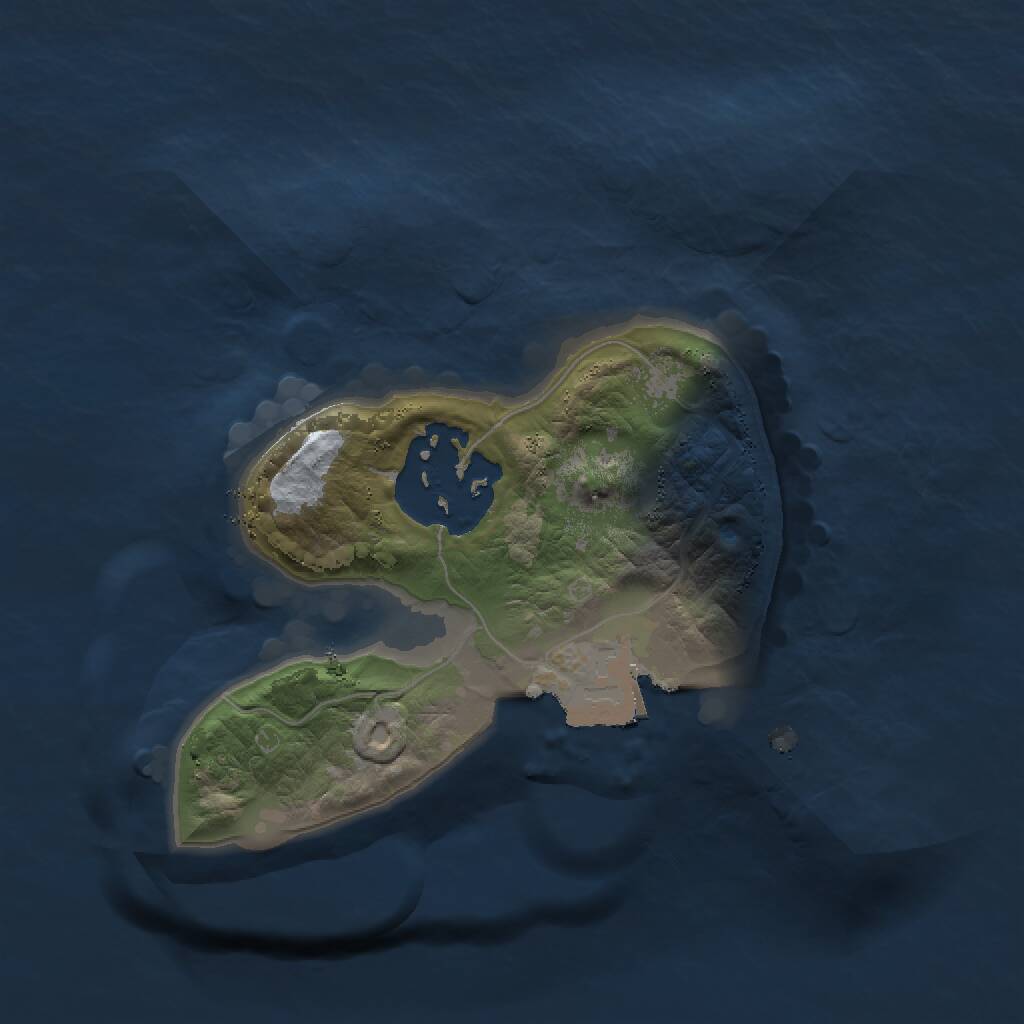 Rust Map: Procedural Map, Size: 1500, Seed: 1619780021, 2 Monuments