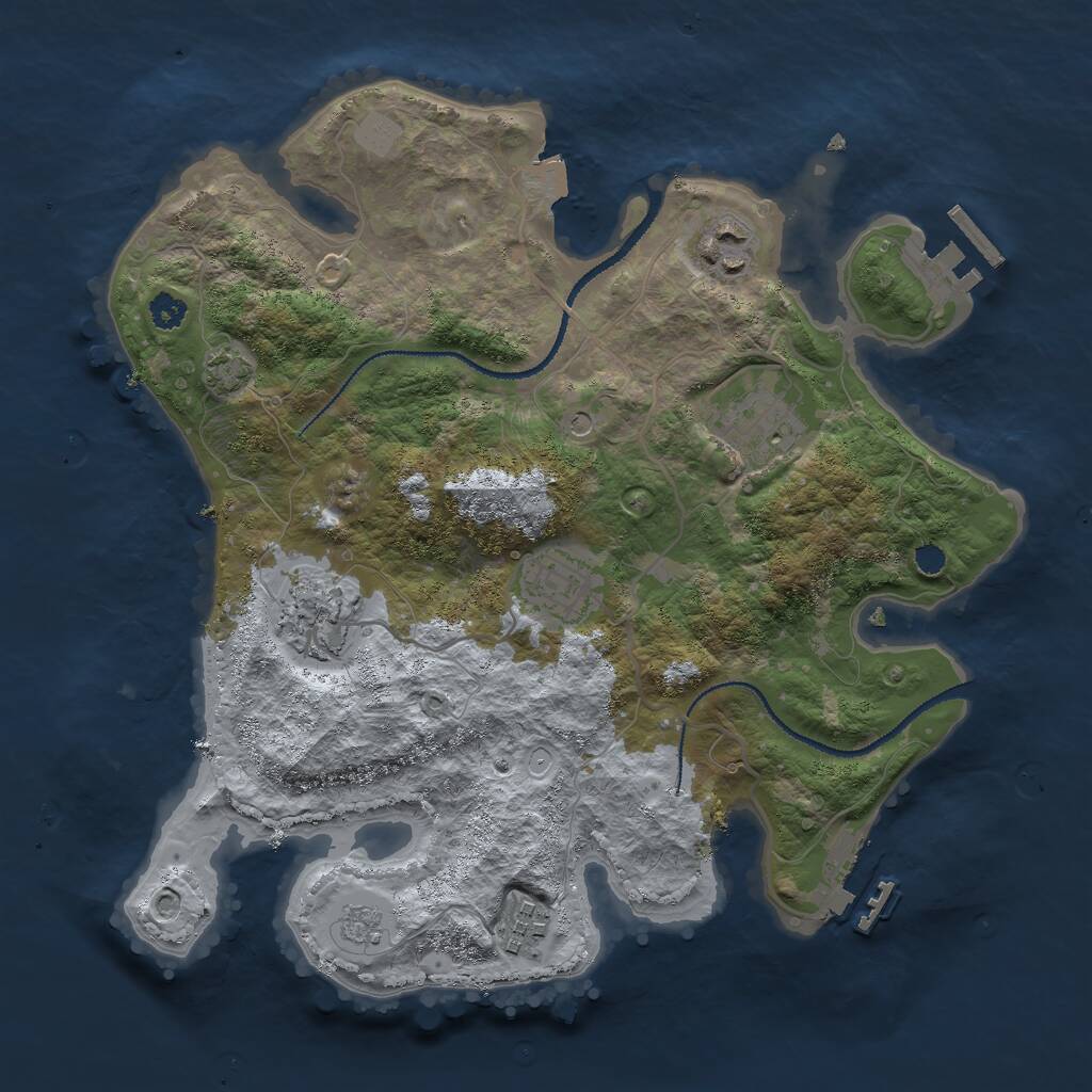 Rust Map: Procedural Map, Size: 3000, Seed: 249173634, 11 Monuments
