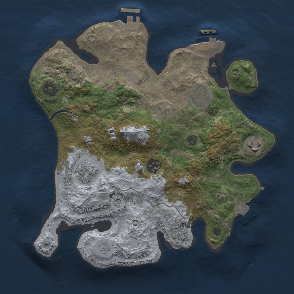 Rust Map: Procedural Map, Size: 3000, Seed: 249173634, 11 Monuments