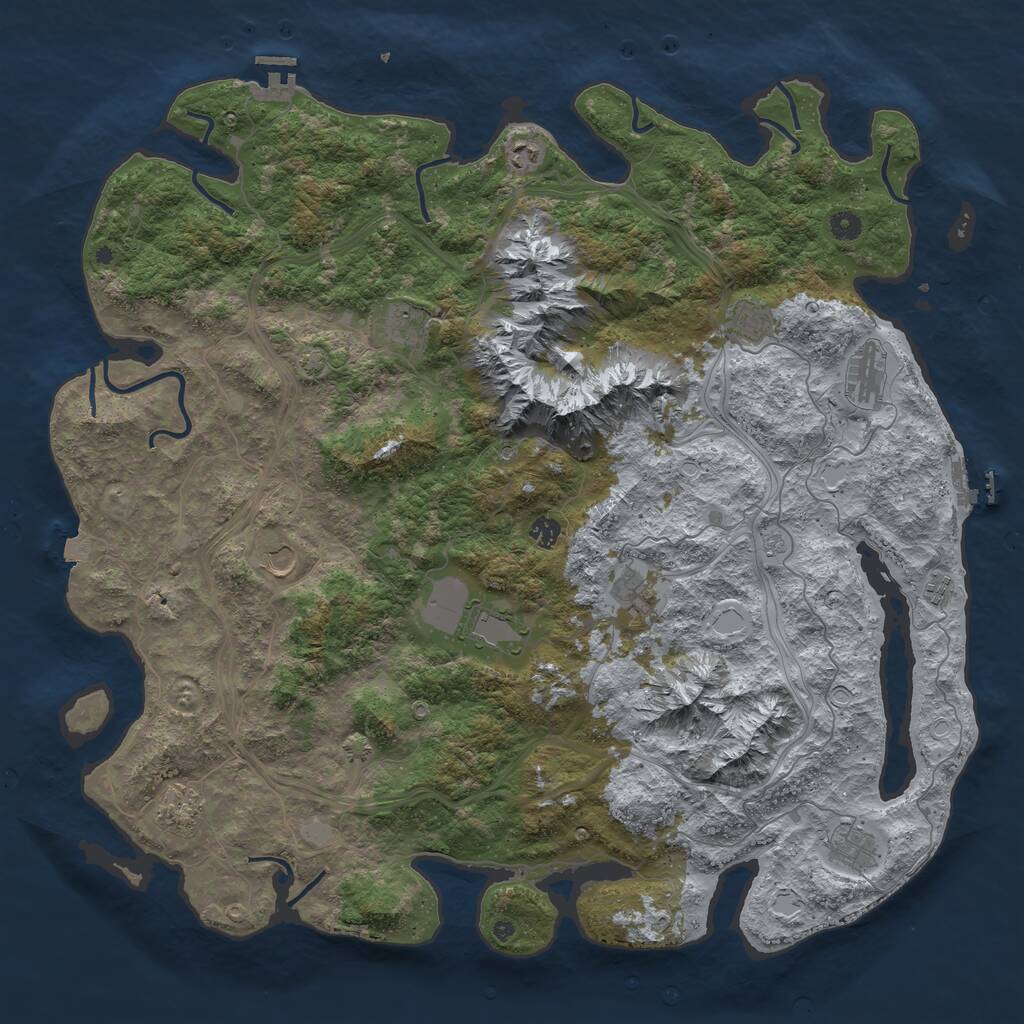 Rust Map: Procedural Map, Size: 5000, Seed: 54645634, 17 Monuments