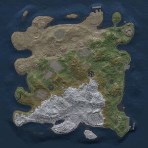 Thumbnail Rust Map: Procedural Map, Size: 3500, Seed: 1124468428, 15 Monuments