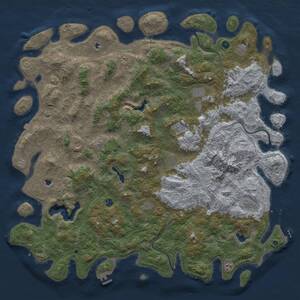 Thumbnail Rust Map: Procedural Map, Size: 6000, Seed: 84552, 17 Monuments