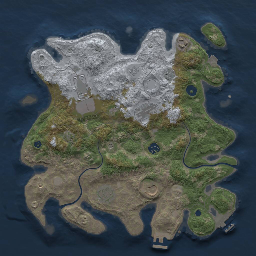 Rust Map: Procedural Map, Size: 3500, Seed: 18692749, 13 Monuments