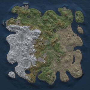 Thumbnail Rust Map: Procedural Map, Size: 3800, Seed: 339354360, 16 Monuments