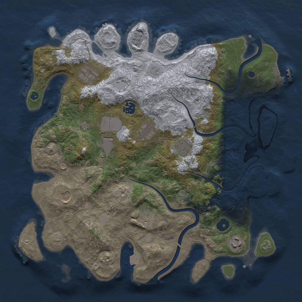 Rust Map: Procedural Map, Size: 3750, Seed: 1645660680, 15 Monuments