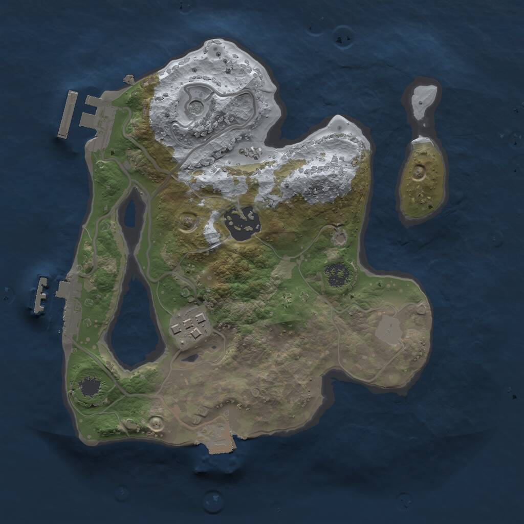 Rust Map: Procedural Map, Size: 2200, Seed: 1292667941, 6 Monuments