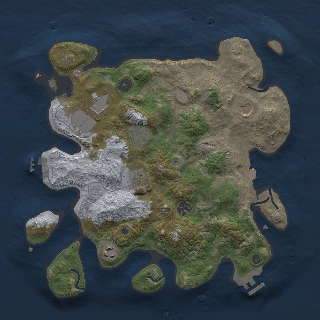 Rust Map: Procedural Map, Size: 3500, Seed: 799980969, 12 Monuments