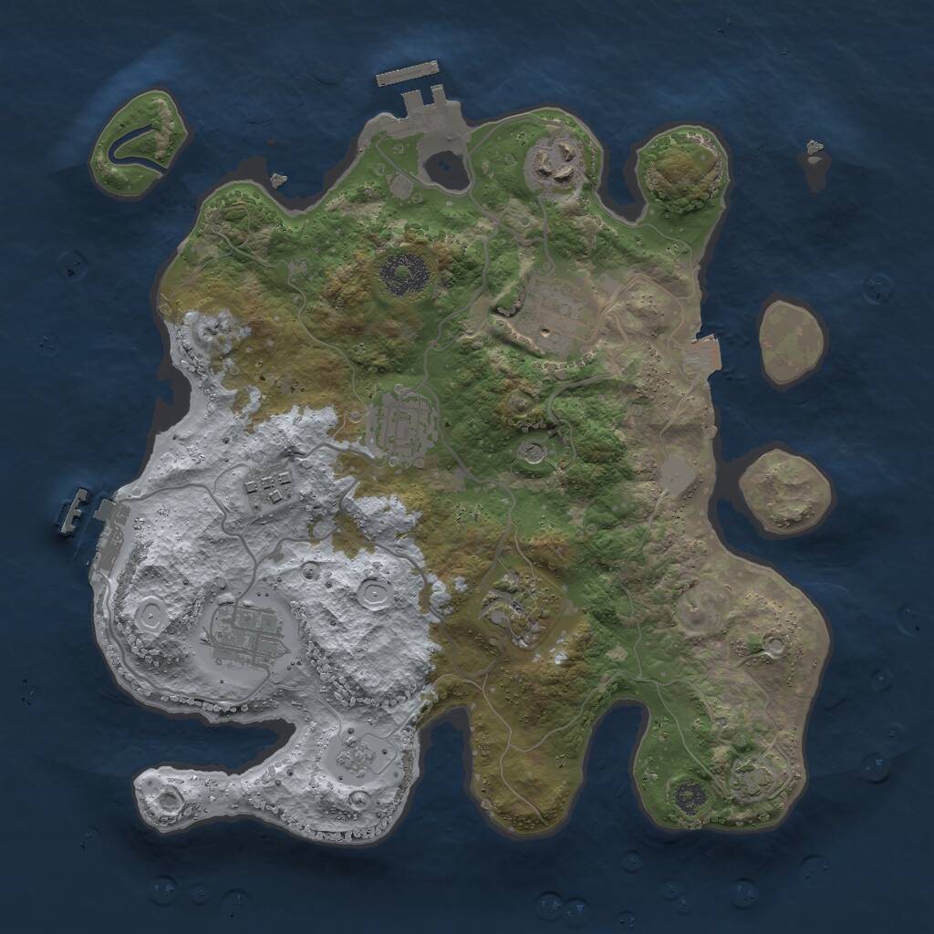 Rust Map: Procedural Map, Size: 3000, Seed: 104489362, 12 Monuments