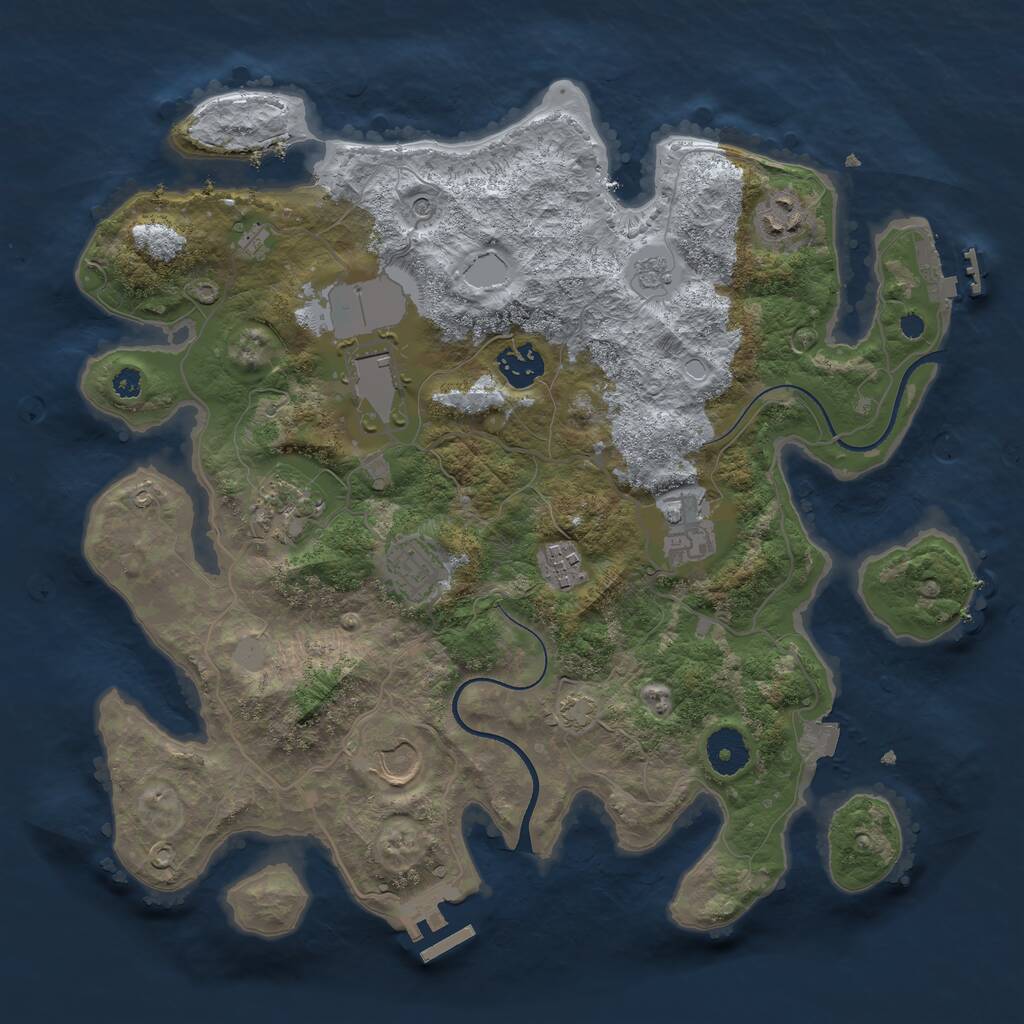 Rust Map: Procedural Map, Size: 3500, Seed: 1516406013, 14 Monuments